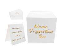 Holibanna Suggestion Box with Sign Holder White Ticket Box for Employee Feedback and Customer Complaints Includes Blank Cards for Workplace School Retail Hotel Use Secure and Easy Setup
