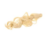 Holibanna Synthetic Wavy Ponytail Extension with Clip-in System, Yellow Soft Texture Hairpiece for Women, Natural Voluminous Waves Protecting Hair from Heat Damage, for Photoshoots