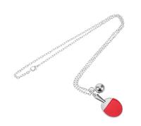 Holibanna Table Tennis Racket Pendant Necklace for Sports Fans Polished Finish Tennis Jewelry for Social Media Inspired Charm for Daily Wear and Gift