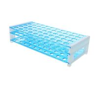 Holibanna Test Tube Collection Scaffold Chemistry Holder with Rack Round Science Test Lab Tubes Scientific Test Organizer Test Tube Stand Laboratory Aluminum Medical Storage Sky-Blue