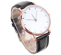 Holibanna Thin Quartz Watch for Men Leather Strap Business Wristwatch Casual Watch Adjustable Lightweight Ultra-Thin Rose Gold White Dial