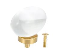 Holibanna Transparent Crystal Cabinet Handle with Single Modern Chic Drawer Pull for Wardrobe Kitchen Cupboard Closet Copper Base Smooth Comfortable Grip