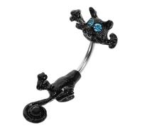 Holibanna Trendy Cat Design Stainless Steel Belly Button Ring with Rhinestone Embellishments and Ergonomic Fit for Women Stylish Dangle Body Piercing Jewelry