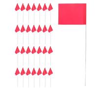 Holibanna Triangular Marking Flags Multi-functional Red 30pcs Pvc and Steel Yard Markers Easily Inserted the Ground for Lawn and Garden Irrigation for Landscaping and Underground
