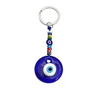 Holibanna Turkish Evil Eye Keychain Blue Glass Lucky Eye Purse Pendant Keyring Car Hanging Ornament 1.6 Inch