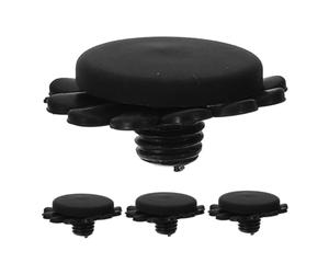 Holibanna Umbrella Pole Caps Replacement Set 8mm Plastic Sun Umbrella Accessories with Protective Tops for Patio and Travel Use, Includes 4 Screw Caps and 4 Decorative Leather Covers
