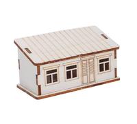 Holibanna Unfinished Miniature Wooden House Kit Rustic Tiny Log Cabin for Holiday Decor DIY Model Train Layout Christmas Centerpiece Craft for Adults and Teens