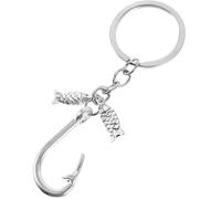 Holibanna Unique Fish Hook Key Chain Pendant for Backpack Accessory, Lightweight Alloy Material with Sturdy Structure, Small Keyring Charm for Everyday Use
