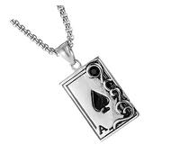 Holibanna Unique Gothic Poker Chain Stainless Steel Male Neck Chain Initial Necklace for Men