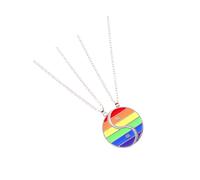 Holibanna Unique Puzzle Design Couples Necklace Rainbow Pendant Chain for Wedding