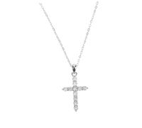 Holibanna Vintage Crystal Cross Pendant Necklace with Twisted Sweater Chain Iced Cubic Zirconia Charm for Women and Minimalist Spiritual Jewelry for Everyday and Formal Wear