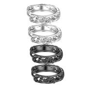 Holibanna Vintage Hip Hop Black Earrings for Men 2 Pairs Cuff Style Hoop Earrings Retro Ethnic Design for Casual Wear and Trendy Outfits