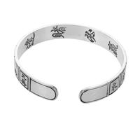 Holibanna Vintage Mahjong Wonders Open Cuff Bangle Unisex Chinese Year Jewelry Handcrafted Retro Bracelet for Men Women Anniversary Graduation Gift