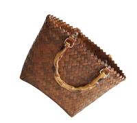 Holibanna Vintage Medium Retro Straw Bag Woven Tote Large Capacity Handheld Picnic Beach Bag Portable Shoulder Woven Handbag for Outdoor Travel