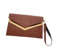 Holibanna Vintage Pattern Pu Leather Handheld Clutch Bag for Women Casual Wristlet Evening Purse Stylish Envelope Design for Parties and Work Portable and Lightweight Accessory