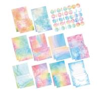 Holibanna Watercolor Stationery Paper Set Decorative Letter Writing Kit with Envelopes Creative Paper for Poems Notes Letters Invitations Gift