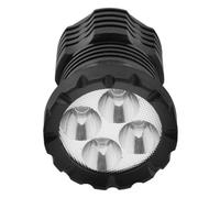 Holibanna Waterproof Four Bead LED Motorcycle Headlight for Road Riding | Cannon Shaped Black Aluminium Alloy Body, for Mopeds and Electric Scooters, Low Light Rural Road Use