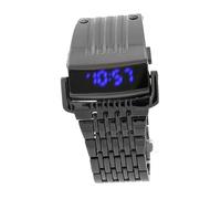 Holibanna Waterproof Men’s Led Digital Watch with Alloy Band, Blue Led Display, Date Function, Casual Sports Wristwatch for Everyday Use (Black