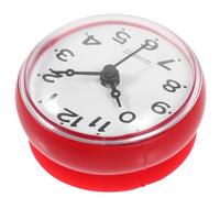 Holibanna Waterproof Shower Clock with Suction Cup Design Red Silicone and Plastic Wall Clock Suitable for New House Decoration