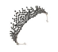 Holibanna Wedding Hair Black Baroque Crown Tiara for Proms and Queen-Themed Events 15X15X5 Inches Sturdy Headpiece for Women