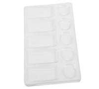 Holibanna White Plastic Watercolor Palette Rectangular Mixing Tray with Round and Rectangular Wells Leak for Gouache Acrylic and Oil Painting