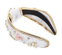 Holibanna Wide Knotted Headband for Women Sparkly Rhinestone Headpiece Goddess Headband Beaded Embellishments