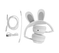 Holibanna Wireless RGB Gaming Headset: Over Ear Gaming Headphone for Laptop - 3.5mm Foldable Headset with Retractable Microphone, RGB Light, HD Stereo Sound White