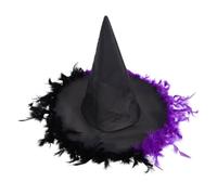 Holibanna Witch Hat for Halloween Costume Versatile Oxford Cloth Wizard Hat with Unique Curved Horns Comfortable and Stylish Accessory for Women and Boy Girl for Parties and Celebrations
