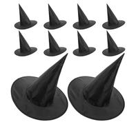 Holibanna Witch Hat Oxford Material 10pcs Costume Accessory Black Wide Brim with Comfortable Fit, Spooky Style for Halloween and School Events for Dress and Party Decoration