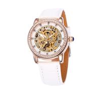 Holibanna Women Automatic Mechanical Watch Stainless Steel Case Pu Band Analogue Hour Second Display Not