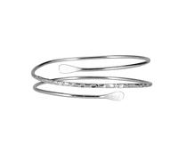 Holibanna Women Metal Armband Upper Arm Cuff Silver Coil Open Arm Bracelet Punk Style Minimalist Armlet Bangle for Casual Wear