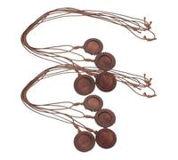 Holibanna Wood Bezel Pendant Charms 8pcs round Flower Edge Bases | Coffee Wood Blanks, Adjustable Chain Detail, Vintage Classical Style for Festive Moments and Daily Outings