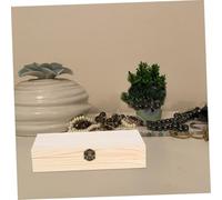 Holibanna Wooden Box with Hinged Lid Unpainted Natural Texture Storage Case with Clasp for Keepsakes Bible Recipe Cards Jewelry Trinkets Rustic Organizer for Living Study