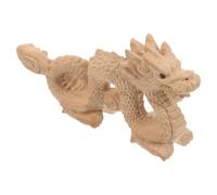Holibanna Wooden Dragon Figurine Table Ornament, Khaki Dragon Craft Decor Symbolizing Luck and Prosperity, Unique Desktop Decoration for Home and Office