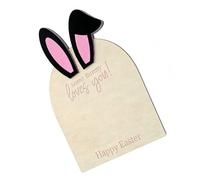 Holibanna Wooden Easter Bunny Footprint Plaque for Baby's First Easter Adorable Pink Nursery Memory Keepsake with Sturdy Craftsmanship, for Child's Room Or Nursery Decoration