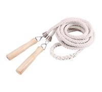 Holibanna Wooden Handle Skipping Rope for 5-7 Persons Endurance Training Rope with Smooth Linen Cord round Handle Suitable for Physical Education Exercise Warm-up and Group Fitness
