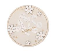 Holibanna Wooden Monthly Milestone Sign Natural Wood Photo Prop Newborn Growth Announcement Cards Elegant White Daisy Design Keepsake for Photography