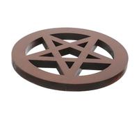 Holibanna Wooden Pentacle Coaster Altar Decor Retro Style Ritual Ornament for Home for Wiccan Supplies and Sacrificial Altars Unique Five-pointed Star Design