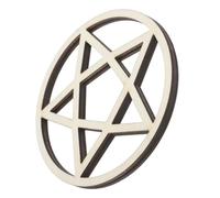 Holibanna Wooden Pentagram Altar Tile for Rituals Compact Sacred Space Decoration Versatile Witch Ceremony Ornament for Home Garden Bedroom and Spiritual Use Natural Wood Adornment