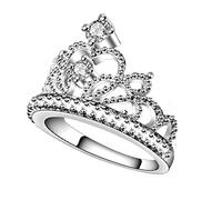 Holibanna Crown Rings Princess Tiara Rings Engagement Rings Promise Ring jewelry for Girl Women