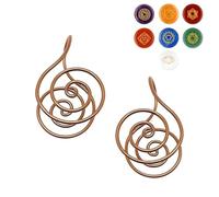 Holibao Copper Palm Ring/Cuff, Reiki Palm Ring,Handmade Copper Energy Spiral Hand Rings with Crystal Gem, for Meditation, Chakra Healing, Manifestation, Breathwork & Energy Alignment (With Gem-2Pcs)