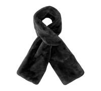 Holibao Faux Fur Scarf with Hidden Zipper Pocket,Soft Cozy Warm Pocket Scarfs,Winter Pull-Through Faux Fur Scarfs with Pocket,Fur Neck Collar Scarf Cozy Wrap Secure Concealed Storage (Black)