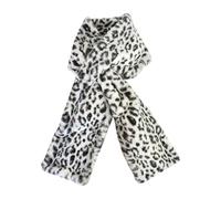 Holibao Faux Fur Scarf with Hidden Zipper Pocket,Soft Cozy Warm Pocket Scarfs,Winter Pull-Through Faux Fur Scarfs with Pocket,Fur Neck Collar Scarf Cozy Wrap Secure Concealed Storage (Leopard)