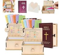 Holibao Handmade Wooden Bible Verses Box - Daily Bible Verses,2026 New 150PCS Scripture Verse Cards,Christian Prayer Box,Positive Daily Encouragement, Inspirational Gift for Women and Men (2)