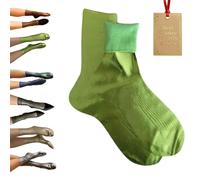 Holibao Metallic Silk Sock, Elegant Luxury Shiny Foil Glitter Ribbed Socks,Novelty Glitter Shiny Costume Sock, Foil Ribbed Finish Socks Fashion Accessory (Lime Foil)