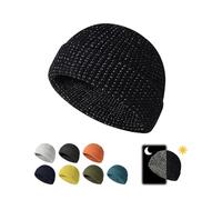 Holibao Weflexus Reflective Beanie, Flex Beanie 2.0 - Unisex, Winter Flex Beanie Reflective Warm Knitted Hat for Winter Night Walks (UK, Alpha, One Size, Black)