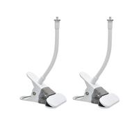 Holicfun Clip Mount for Ring, Blink, Eufy, Google Nest, Wyze, and Arlo Indoor Outdoor Cameras, 15cm Gooseneck Arm, Flexible Adjustment, Strong Clamp, White, 2-Pack