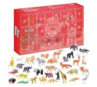 Holiday Animal Advent - 24 Day Creature Countdown Kit, Realistic Miniature Wildlife Chalkboard, Charming Seasonal Accent Pattern Style | For Table Display Homes