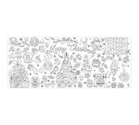 Holiday Art Poster - Giant Christmas Drawing Banner for DIY Colouring | Extra Large Decorative Wall Sheet with Adorable Patterns & Artistic Design for Playroom Dormitory Home and Seasonal Party Events