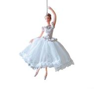 Holiday ballet angel pendant with a ballet girl doll design, constructed from ABS for durability, perfect for Christmas tree and wreath decor (A white girl)
